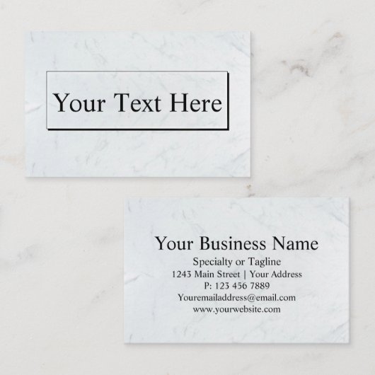 Aangepaste moderne witte marmer-legante Visitekaar Visitekaartje (Voorkant / Achterkant)