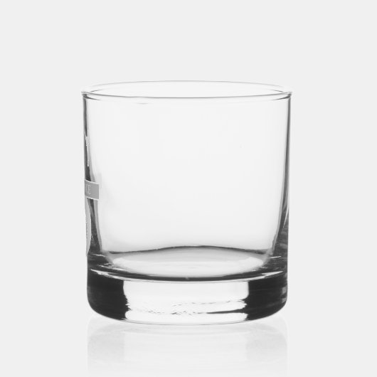 Aangepaste moderne witte naam op grijze banner whisky glas (Links)