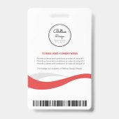 Aangepaste moderne witte personeelskaart met barco badge (Achterkant)