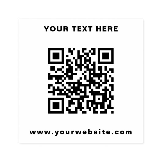 Aangepaste moderne zakelijke QR-code & tekst Rubberstempel (Afrduk)