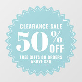 Aangepaste moderne zakelijke winkel uitverkoop dea raamsticker (Vel)