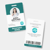 Aangepaste moderne ziekenhuiswerknemer foto ID gro Badge (Voor- en achterkant)