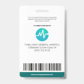 Aangepaste moderne ziekenhuiswerknemer foto ID gro Badge (Achterkant)
