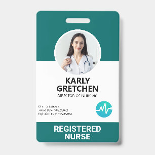 Aangepaste moderne ziekenhuiswerknemer foto ID gro Badge