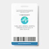 Aangepaste moderne ziekenhuiswerknemer foto ID kaa Badge (Achterkant)