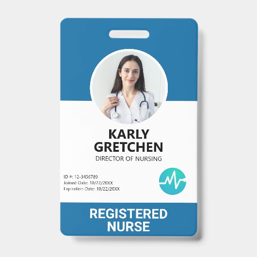 Aangepaste moderne ziekenhuiswerknemer foto ID kaa Badge (Voorzijde)