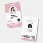 Aangepaste moderne ziekenhuiswerknemer foto ID Roz Badge (Voor- en achterkant)