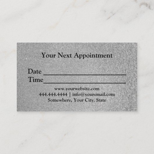 Aangepaste, moderne, zilverkleurige tandheelkundig visitekaartje (Achterkant)