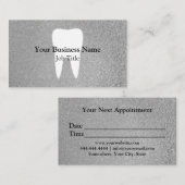 Aangepaste, moderne, zilverkleurige tandheelkundig visitekaartje (Voorkant / Achterkant)