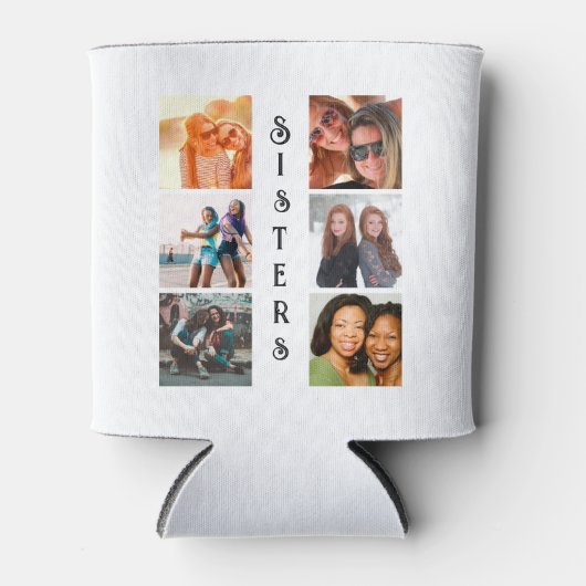 Aangepaste moderne zussen 6 Foto Collage Blikjeskoeler (Voorkant)
