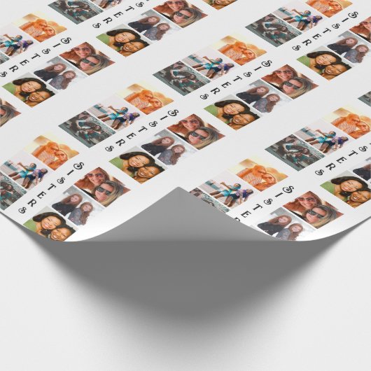 Aangepaste moderne zussen 6 Foto Collage Cadeaupapier (Hoek)