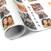 Aangepaste moderne zussen 6 Foto Collage Cadeaupapier (Rol Hoek)