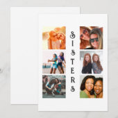 Aangepaste moderne zussen 6 Foto Collage Feestdagenkaart (Voorkant / Achterkant)
