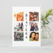 Aangepaste moderne zussen 6 Foto Collage Feestdagenkaart (Staand voorkant)