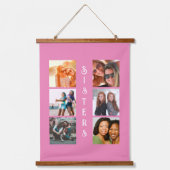 Aangepaste moderne zussen 6 Foto Collage Hangend Wandkleed (Voorkant)