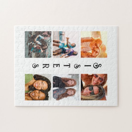 Aangepaste moderne zussen 6 Foto Collage Legpuzzel (Horizontaal)