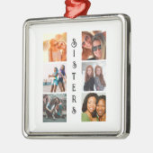 Aangepaste moderne zussen 6 Foto Collage Metalen Ornament (Links)
