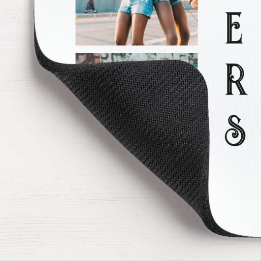 Aangepaste moderne zussen 6 Foto Collage Muismat (Hoek)