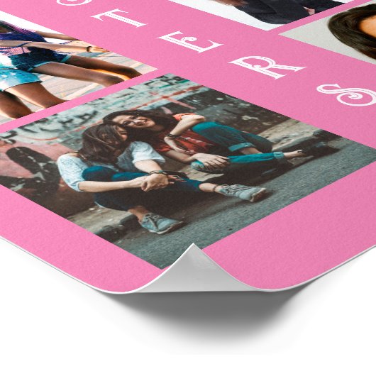 Aangepaste moderne zussen 6 Foto Collage Poster (Hoek)