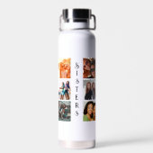 Aangepaste moderne zussen 6 Foto Collage Waterfles (Achterkant)