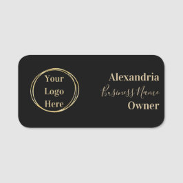 Aangepaste moderne zwart gouden werknemer naamplaatje