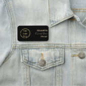 Aangepaste moderne zwart gouden werknemer naamplaatje (In situ)