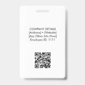Aangepaste moderne zwart-wit personeelsfoto ID Badge (Achterkant)