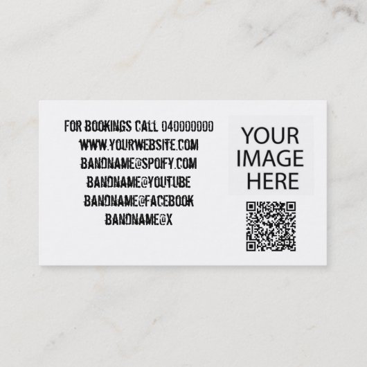 Aangepaste moderne zwart-witte band QR-code Visitekaartje (Achterkant)