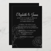Aangepaste moderne zwarte bruiloft-uitnodigingen kaart (Voorkant / Achterkant)