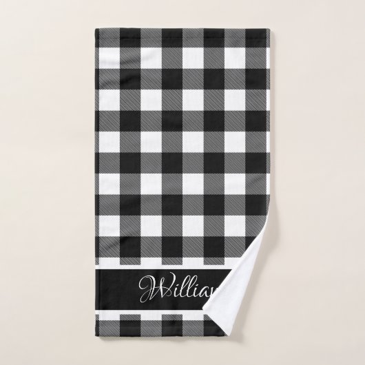 Aangepaste, moderne zwarte buffercontroles bad handdoek (Handdoek)