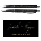 Aangepaste moderne zwarte en gouden handtekening pen