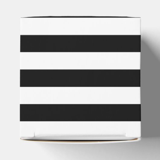 Aangepaste, moderne, zwarte en witte streep bedankdoosjes (Bovenkant)