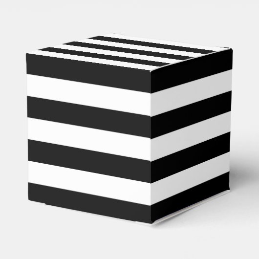 Aangepaste, moderne, zwarte en witte streep bedankdoosjes (Achterkant)