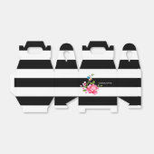 Aangepaste, moderne, zwarte en witte streep bedankdoosjes (Uitgevouwen)