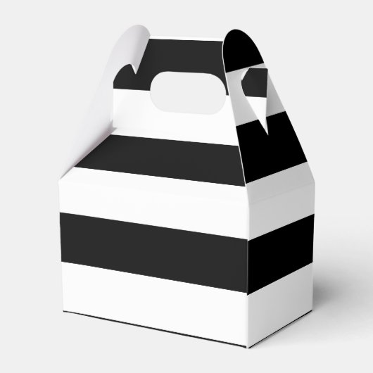 Aangepaste, moderne, zwarte en witte streep bedankdoosjes (Achterkant)