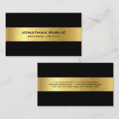 Aangepaste, moderne zwarte gouden gouden Sjabloon Visitekaartje (Voorkant / Achterkant)