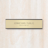 Aangepaste, moderne zwarte goudglamour Sjabloon Deurbordje (Voorkant)