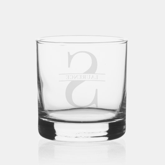 Aangepaste moderne zwarte naam op witte banner whisky glas (Achterkant)