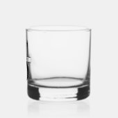 Aangepaste moderne zwarte naam op witte banner whisky glas (Links)