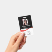Aangepaste moderne zwarte personeelskaart met barc badge (Handheld)