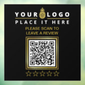 Aangepaste moderne zwarte QR Code Business Logo Re Raamsticker (Vel 3)