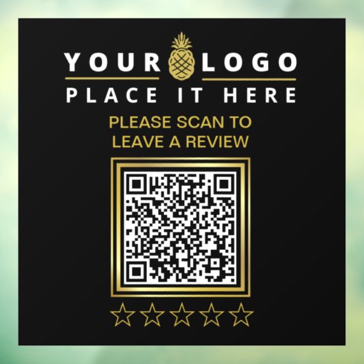 Aangepaste moderne zwarte QR Code Business Logo Re Raamsticker (Vel 3)