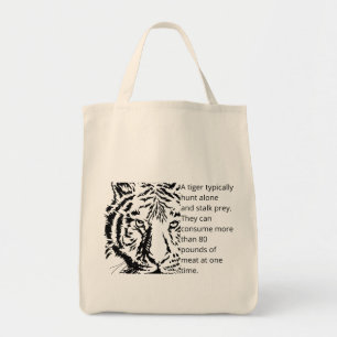 Aangepaste moderne zwarte tijgertekst gebaseerd op tote bag