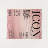 Aangepaste modetijdschriftbanner, roze gouden fees wandkleed (Voorkant (horizontaal))