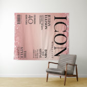 Aangepaste modetijdschriftbanner, roze gouden fees wandkleed (In Situ (horizontaal))