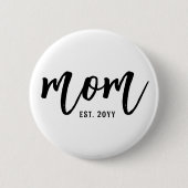 Aangepaste Moeder Est. Moderne penseelscripttypogr Ronde Button 5,7 Cm (Voorkant)