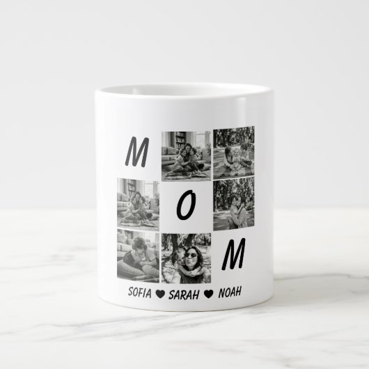 Aangepaste Moeder Foto Mok: Gepersonaliseerde Moed Grote Koffiekop (Voorkant)