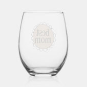 Aangepaste Moeder geschulpte rand Stemless wijngla Wijnglas Zonder Voet (Achterkant)