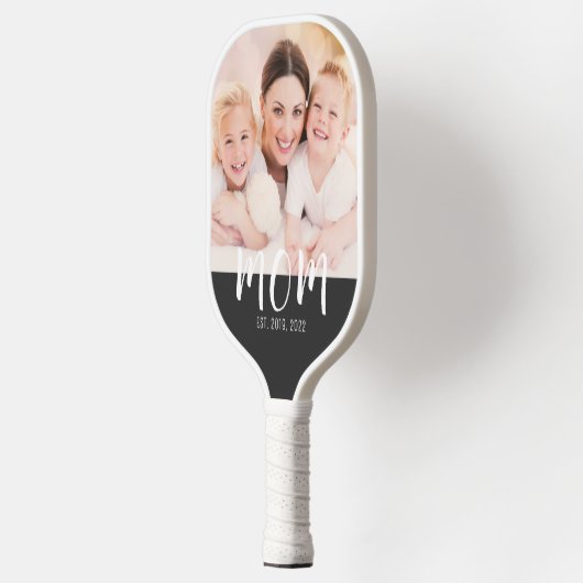 Aangepaste Moeder Gevestigde Moderne Script Foto Pickleball Paddle (Links)
