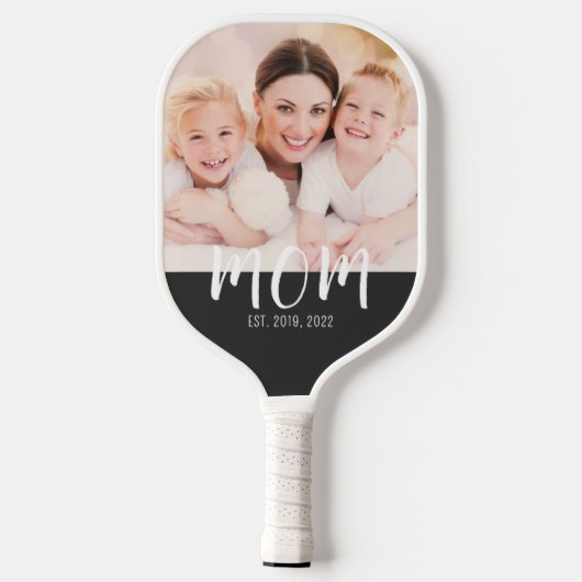 Aangepaste Moeder Gevestigde Moderne Script Foto Pickleball Paddle (Achterkant)